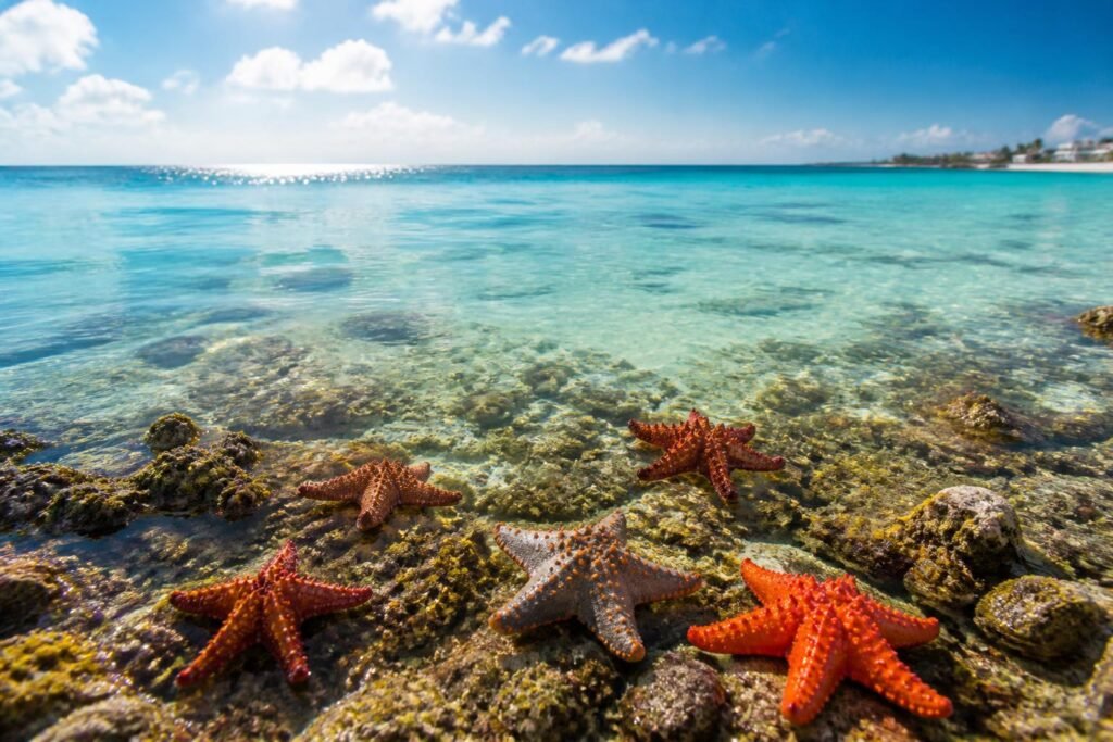 découvrez la beauté envoûtante de la mer turquoise de cozumel et explorez ses étoiles de mer uniques pour une expérience inoubliable.