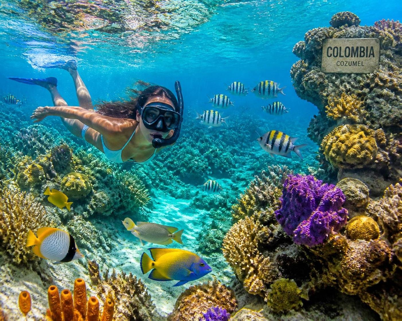 plongez dans les eaux cristallines de cozumel et explorez le récif colombia, un véritable paradis sous-marin idéal pour le snorkeling. découvrez une faune marine exceptionnelle et des paysages aquatiques vibrants.