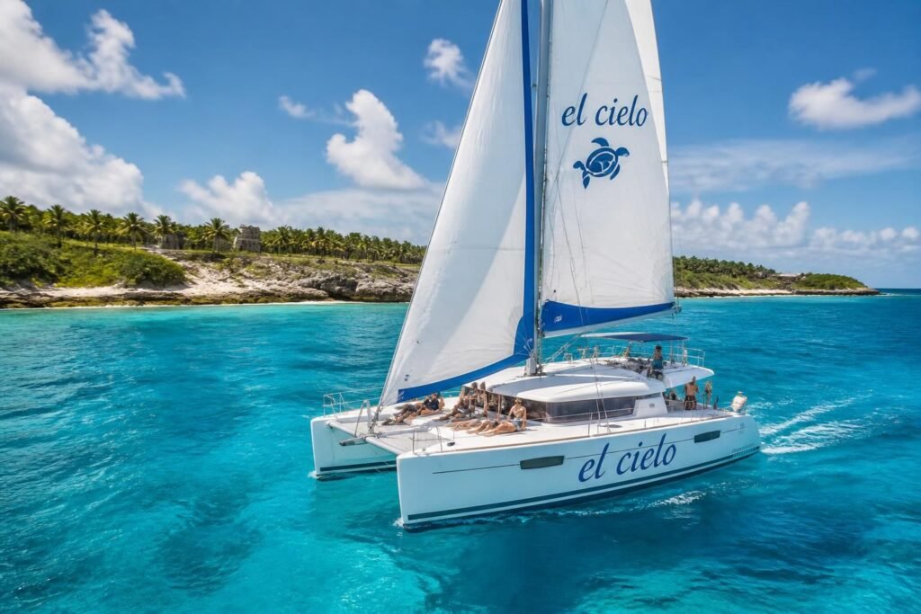 découvrez le catamaran el cielo à cozumel et vivez une aventure inoubliable en mer, entre plages paradisiaques et eaux cristallines.