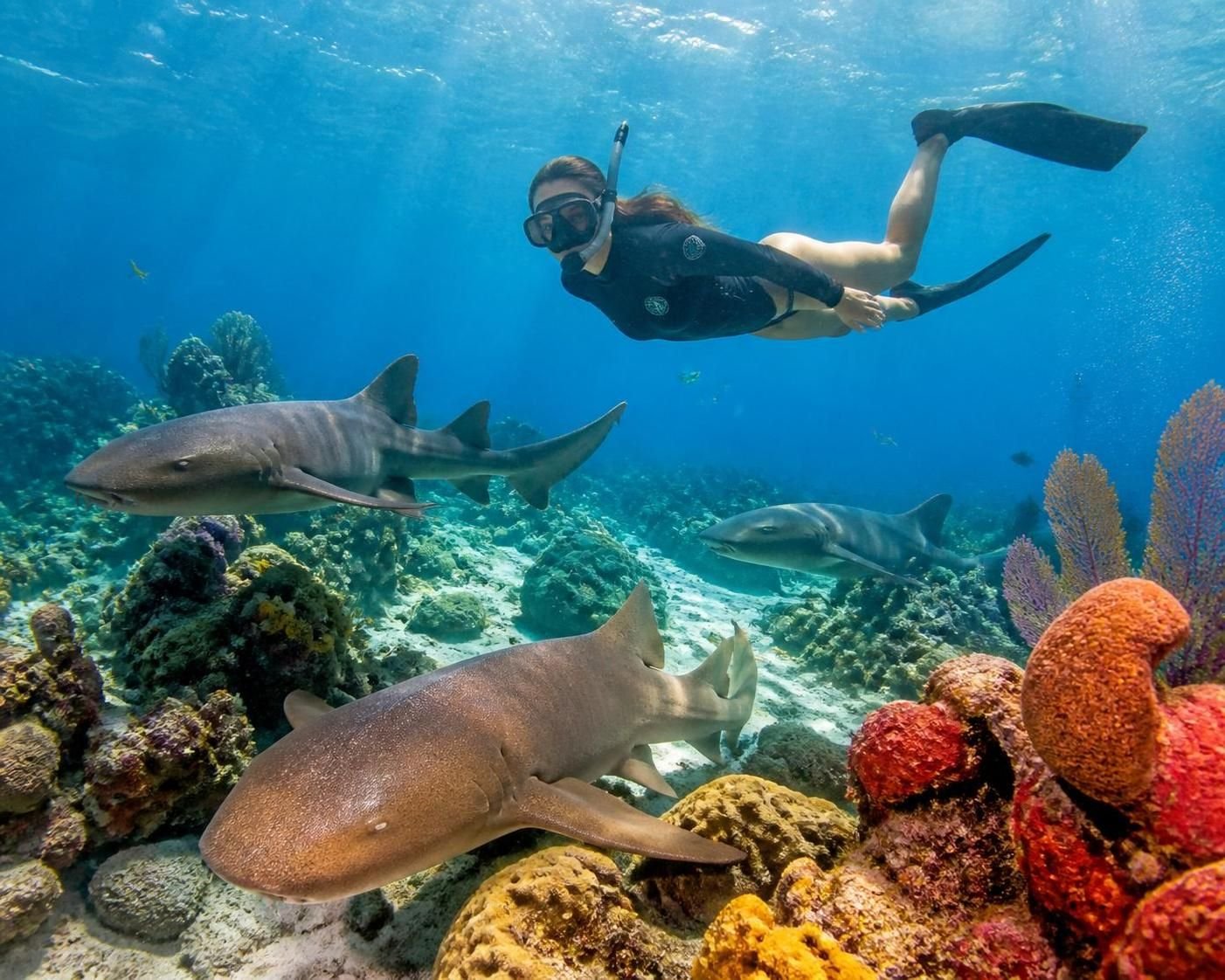plongez dans une aventure inoubliable à cozumel et découvrez les requins nourrices lors d'une séance de snorkeling unique au cœur de leur habitat naturel.