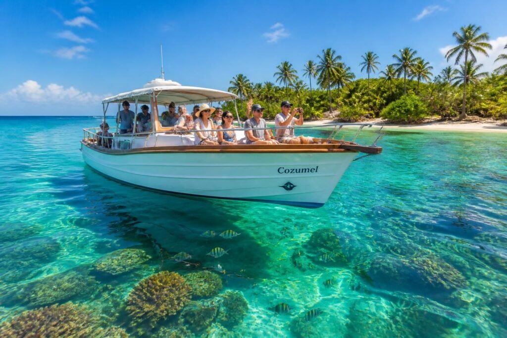 partez en excursion bateau à cozumel et découvrez les paysages marins époustouflants. vivez une aventure inoubliable entre snorkeling, plages paradisiaques et moments de détente en mer.
