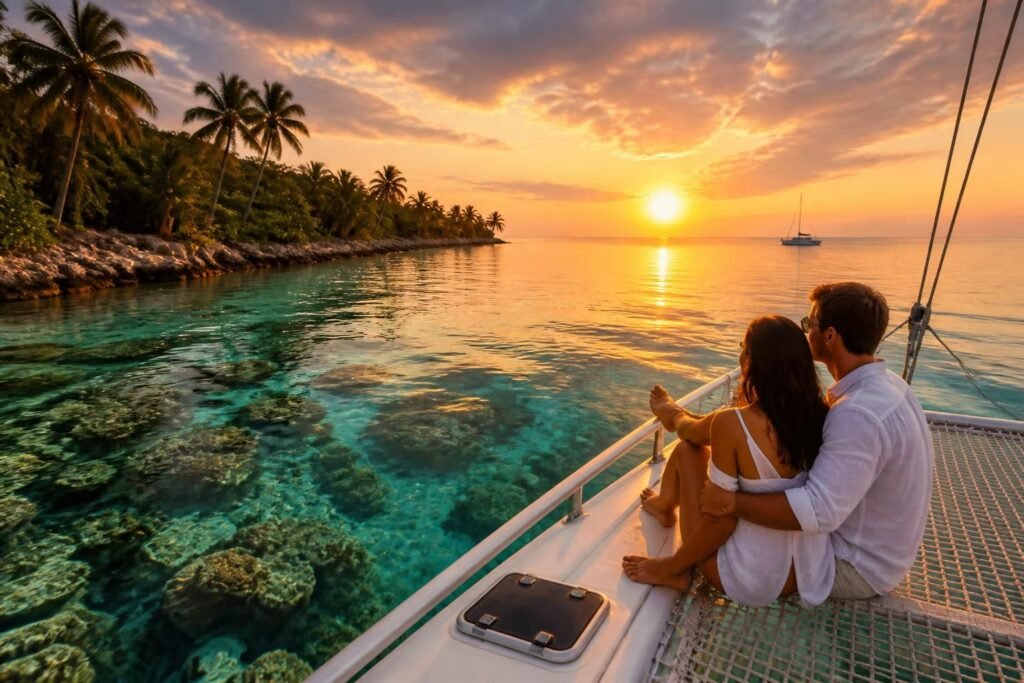 vivez une lune de miel inoubliable en catamaran à cozumel, une escapade romantique entre eaux turquoise et paysages paradisiaques, idéale pour célébrer votre amour.