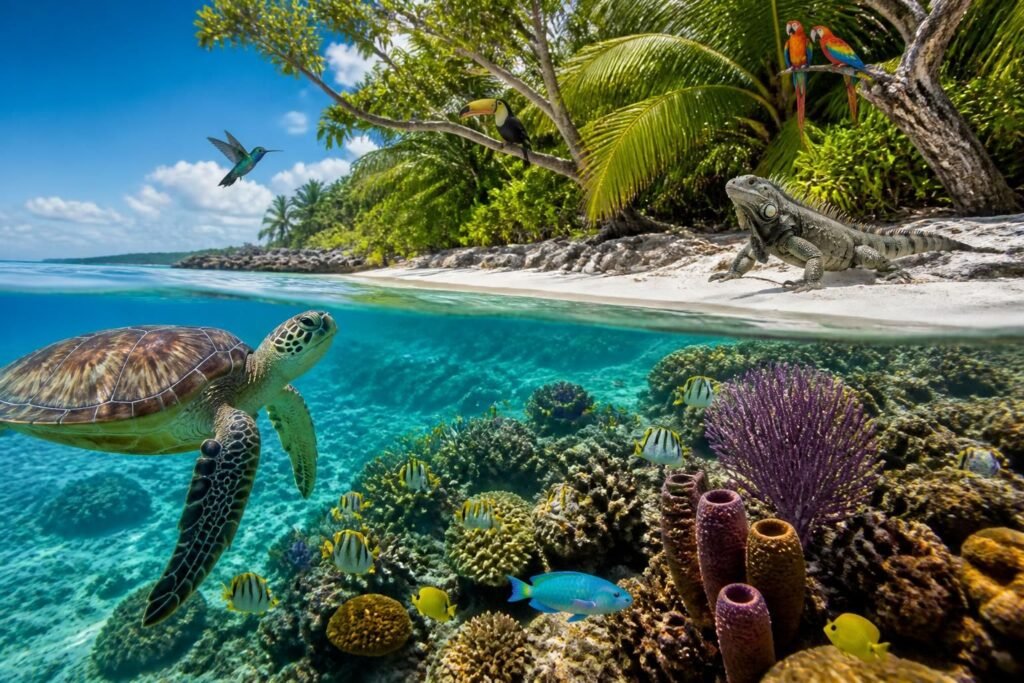 explorez la faune unique de cozumel, un véritable paradis naturel où la biodiversité marine et terrestre vous émerveillera à chaque instant.