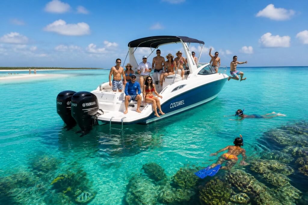 découvrez l'excursion el cielo à cozumel et vivez une aventure inoubliable entre amis dans un cadre paradisiaque, entre snorkeling, plages de sable blanc et eaux turquoise.